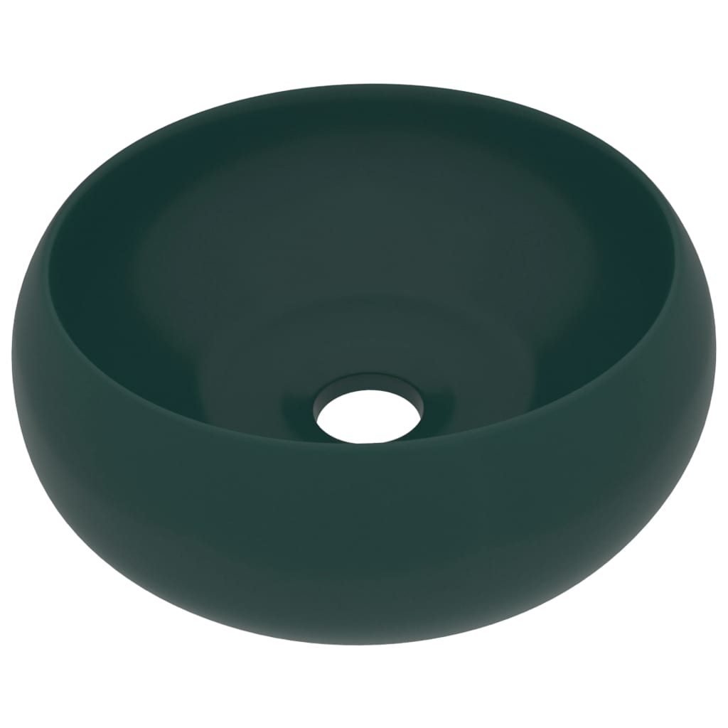 Round Luxury Washbasin Ceramic Green Mate 40x15 cm