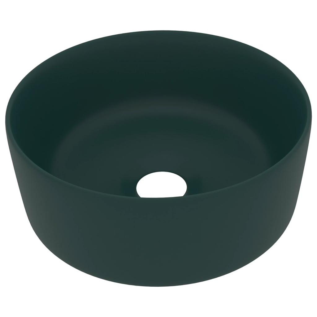 Round Luxury Washbasin Ceramic Green Mate 40x15 cm