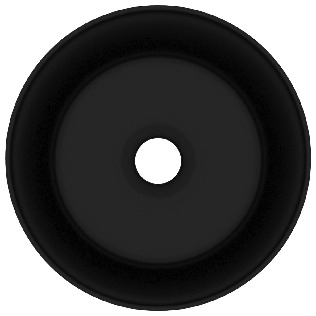 Round luxury sink matte black ceramic 40x15 cm