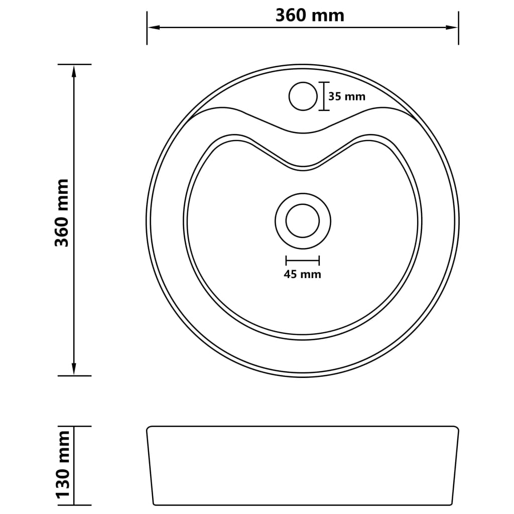 Lavabo lujo con rebosadero cerámica azul oscuro mate 36x13 cm - Vetonek