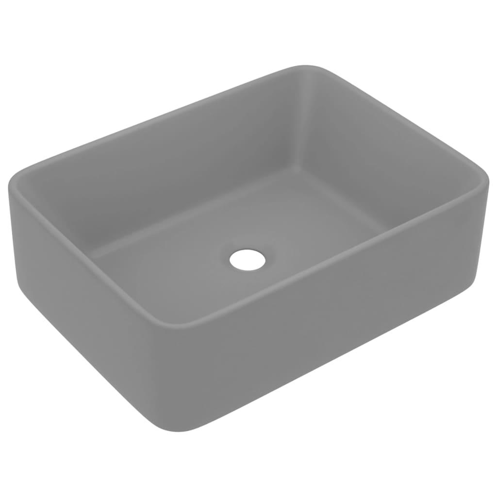 Lavabo de lujo cerámica gris claro mate 41x30x12 cm