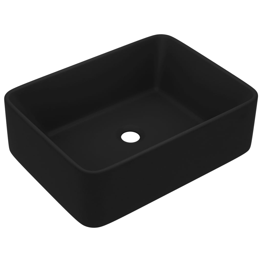 Lavabo de lujo de cerámica negro mate 41x30x12 cm