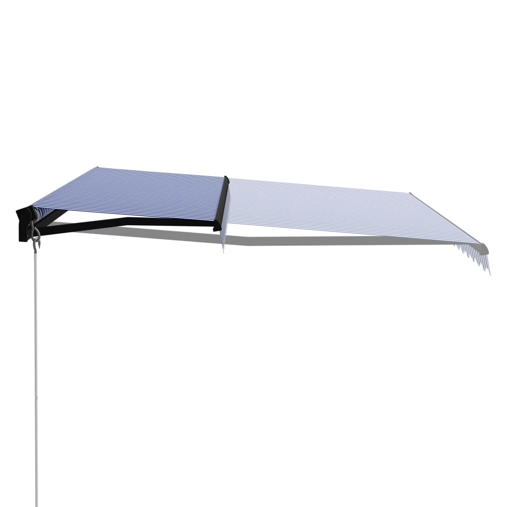 Toldo manual retráctil azul y blanco 400x300 cm vidaXL