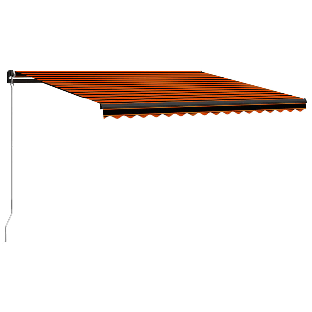 Toldo manual retráctil naranja y marrón 400x300 cm vidaXL