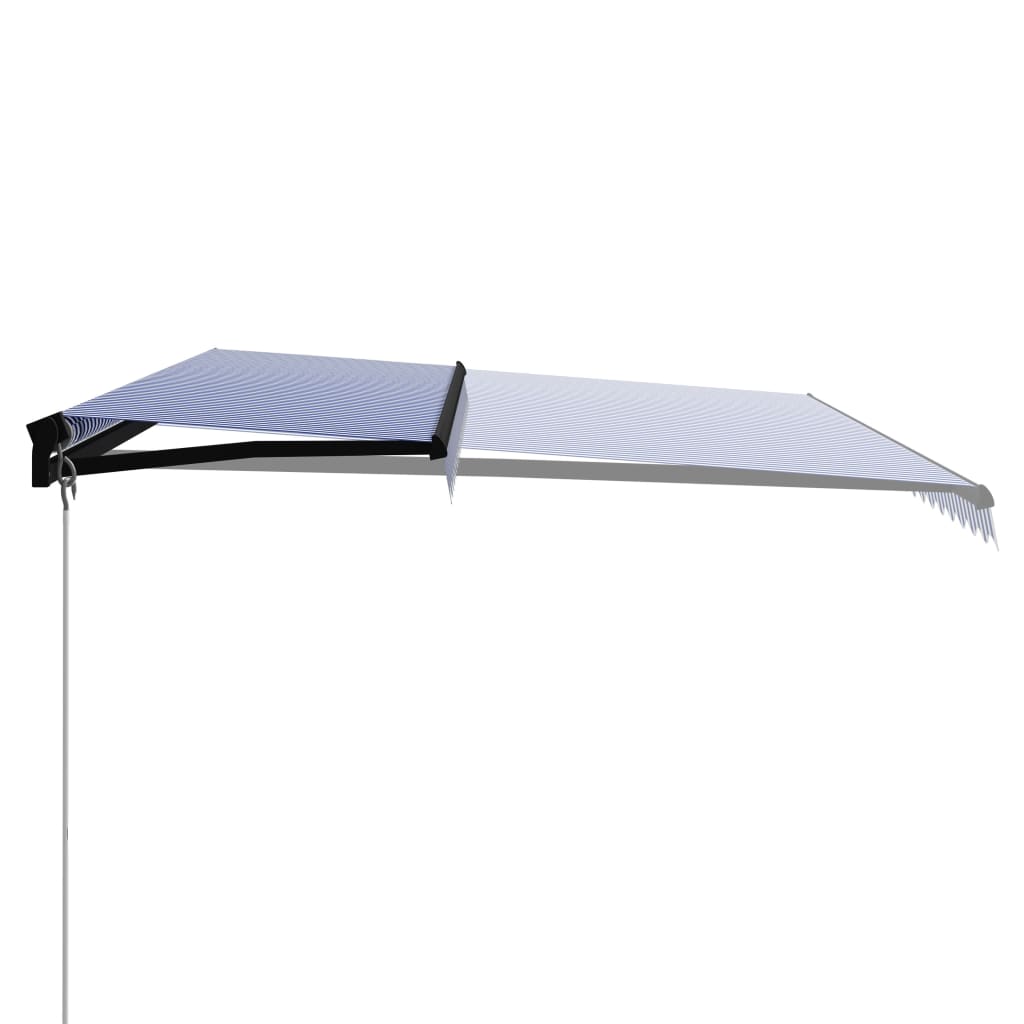 Toldo manual retráctil azul y blanco 500x300 cm vidaXL