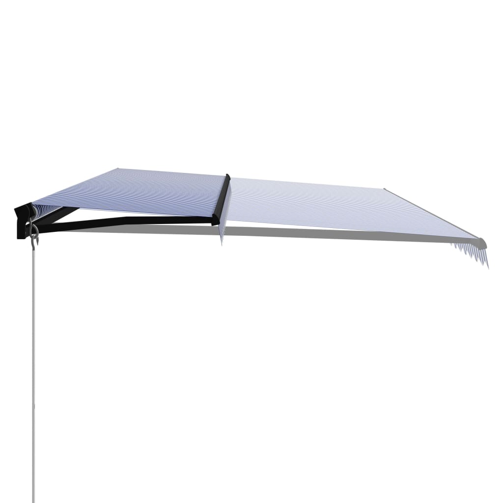 Toldo manual retráctil azul y blanco 600x300 cm vidaXL