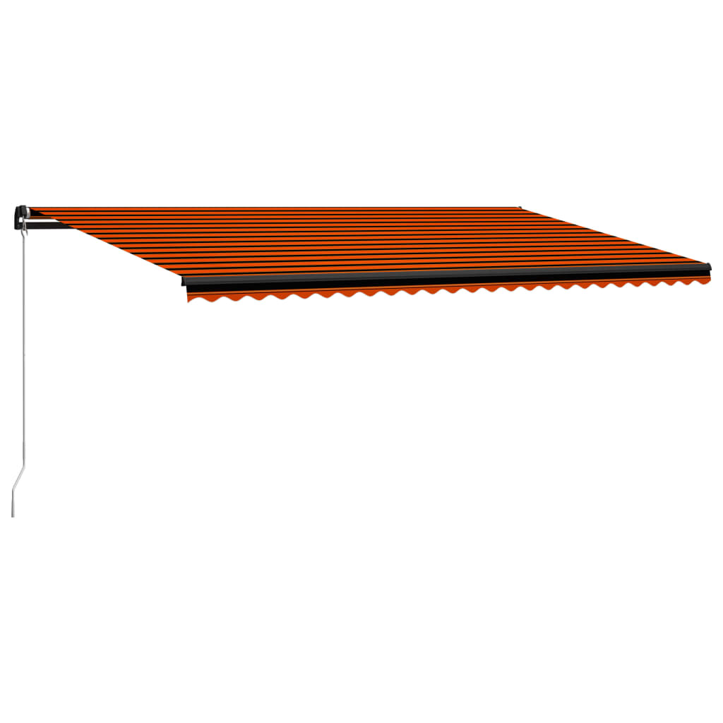 Toldo manual retráctil naranja y marrón 600x300 cm vidaXL