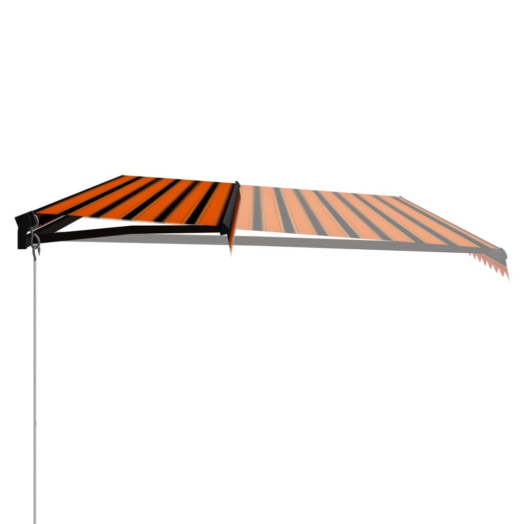 Toldo manual retráctil naranja y marrón 600x300 cm vidaXL