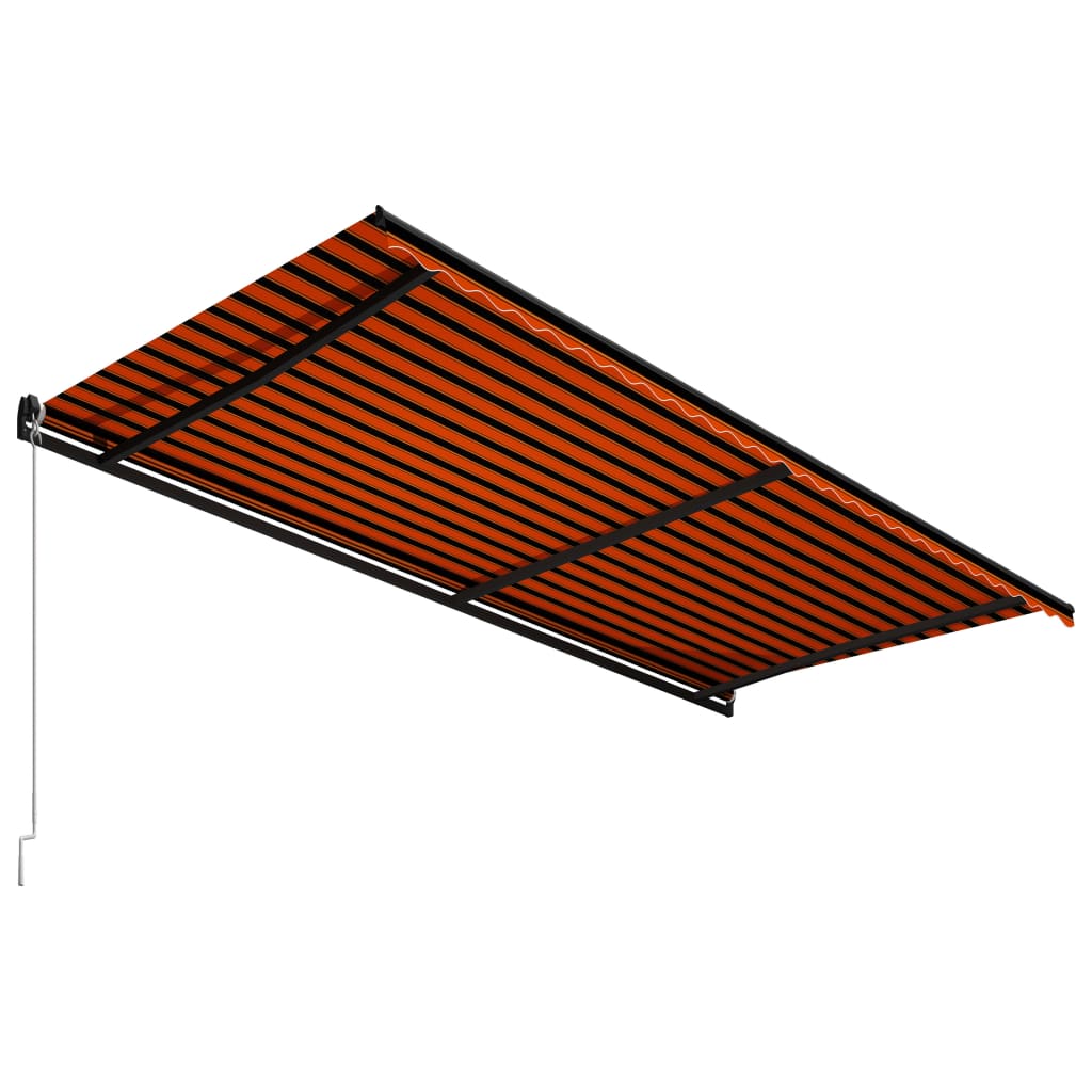 Toldo manual retráctil naranja y marrón 600x300 cm vidaXL