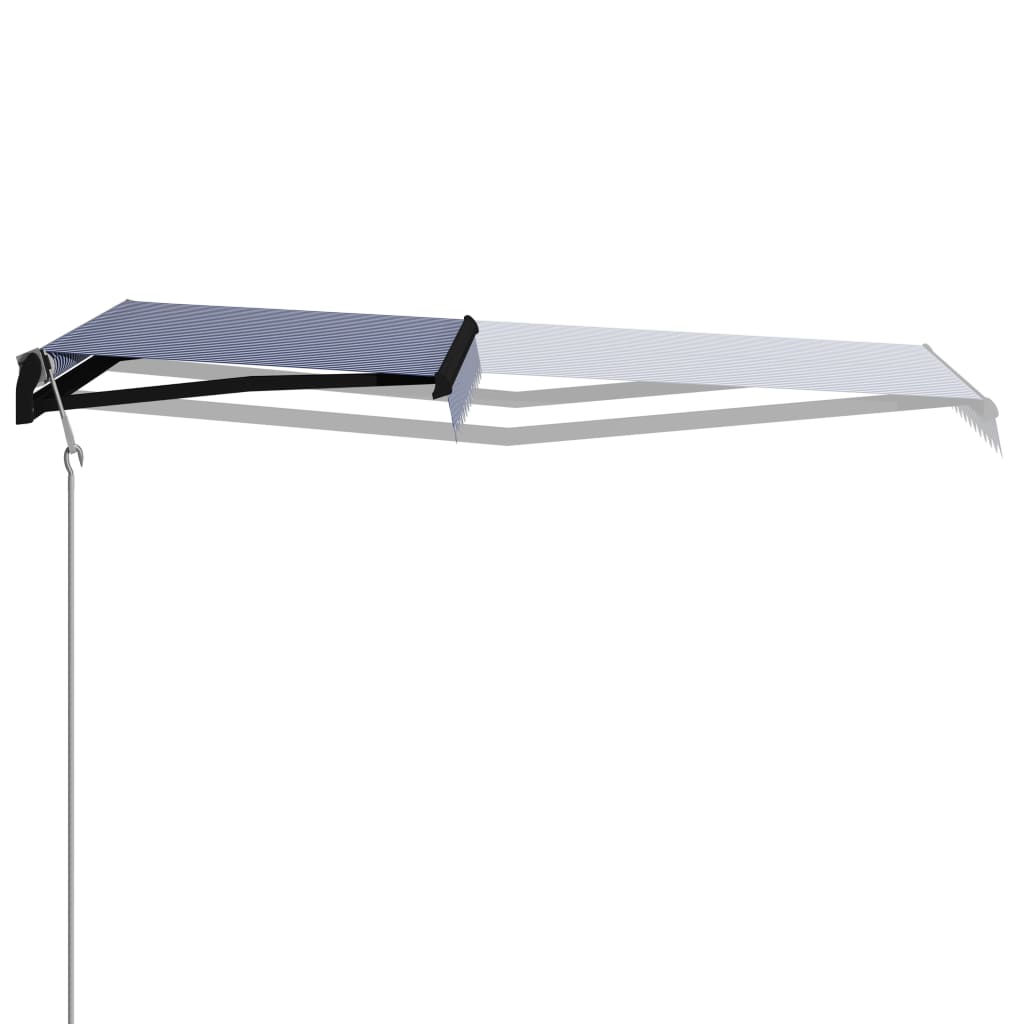 Toldo automático retráctil azul y blanco 300x250 cm vidaXL