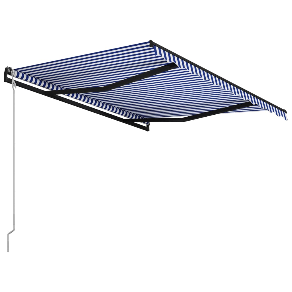 Toldo automático retráctil azul y blanco 300x250 cm vidaXL