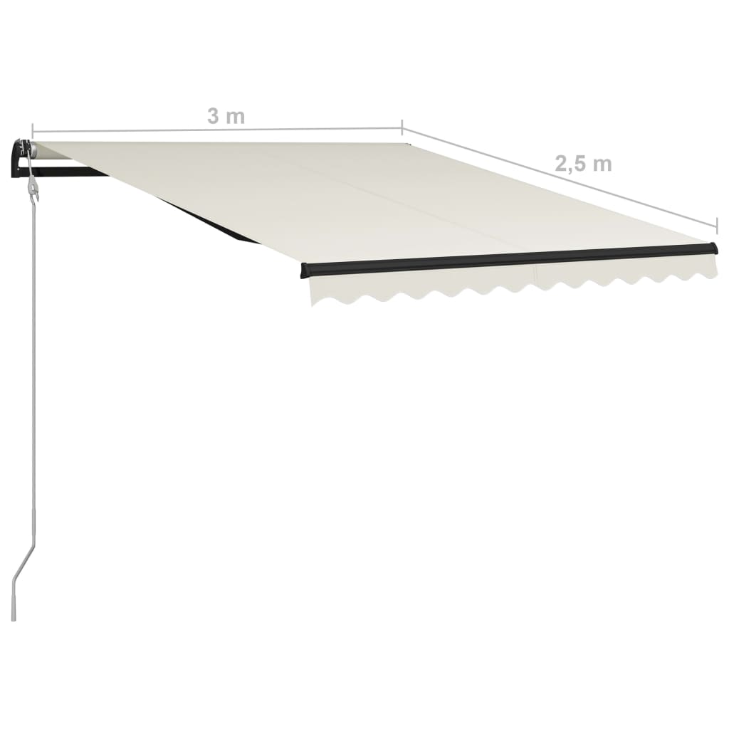 Toldo retráctil automático crema 300x250 cm vidaXL