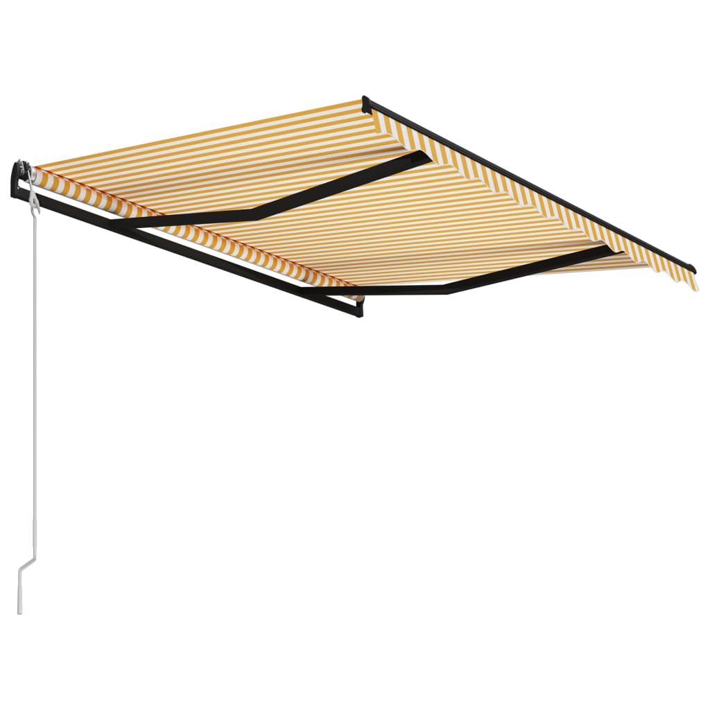 Toldo automático retráctil amarillo y blanco 300x250 cm vidaXL