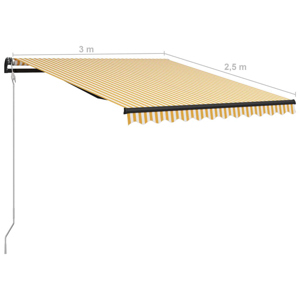 Toldo automático retráctil amarillo y blanco 300x250 cm vidaXL