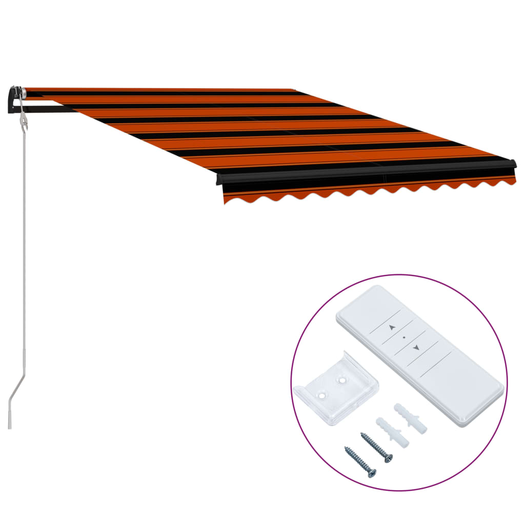 Toldo automático retráctil naranja y marrón 300x250 cm vidaXL