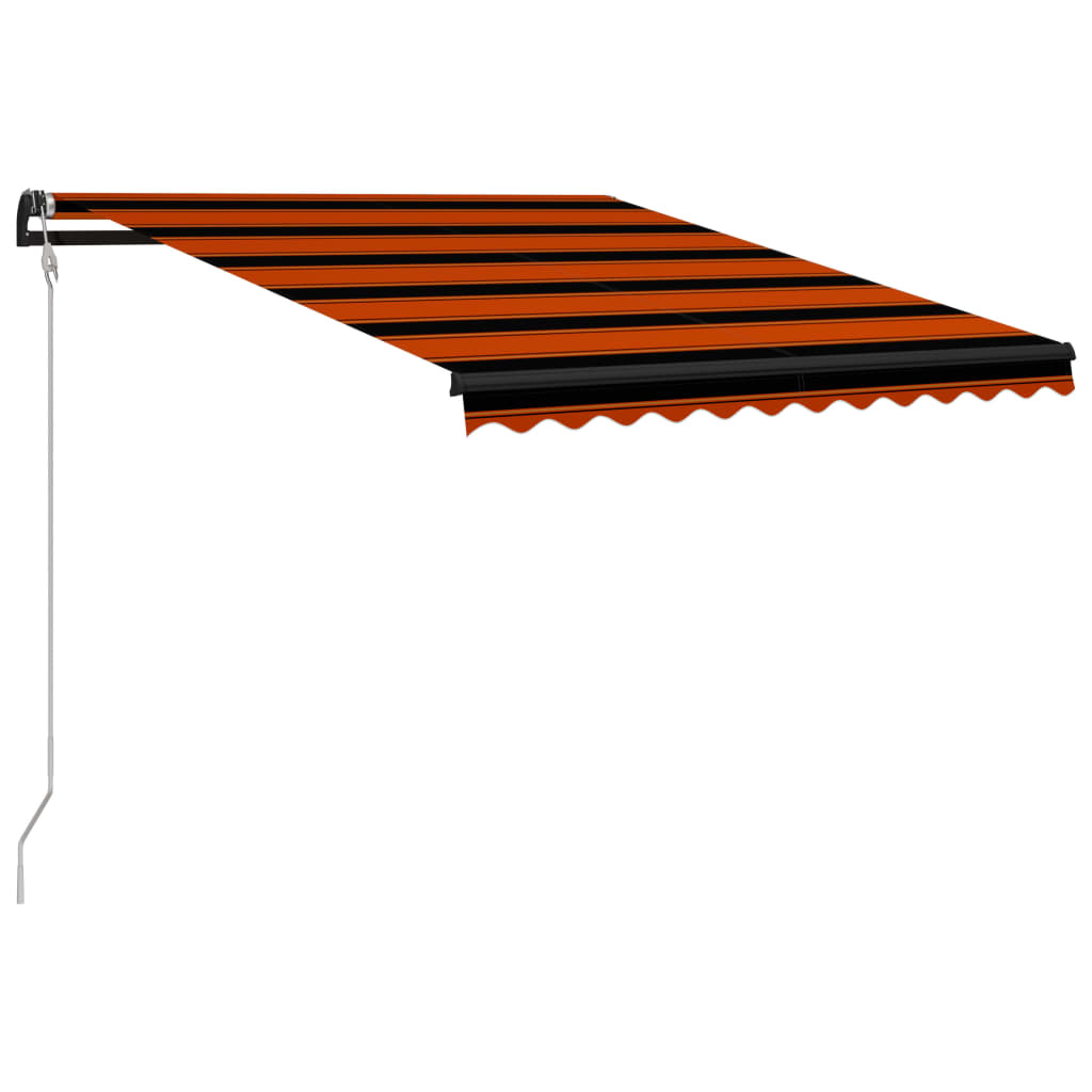 Toldo automático retráctil naranja y marrón 300x250 cm vidaXL