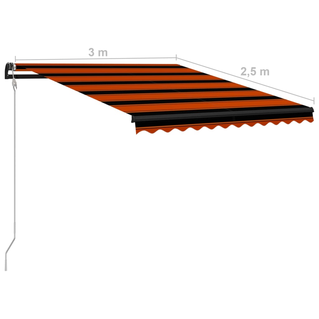 Toldo automático retráctil naranja y marrón 300x250 cm vidaXL