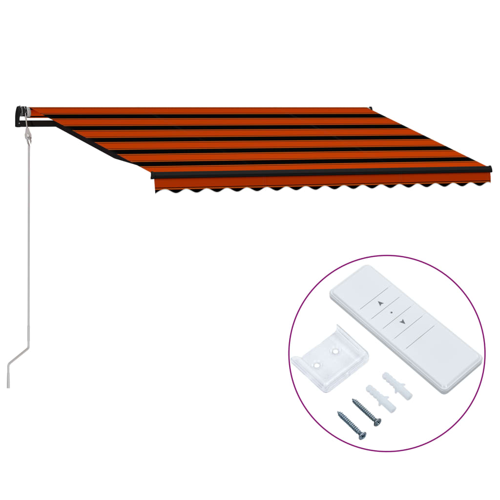 Toldo automático retráctil naranja y marrón 400x300 cm vidaXL