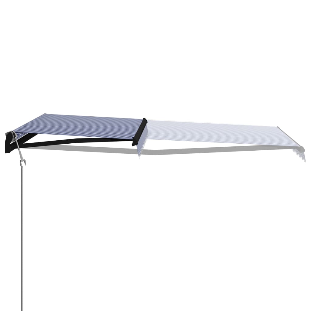 Toldo automático retráctil azul y blanco 450x300 cm vidaXL