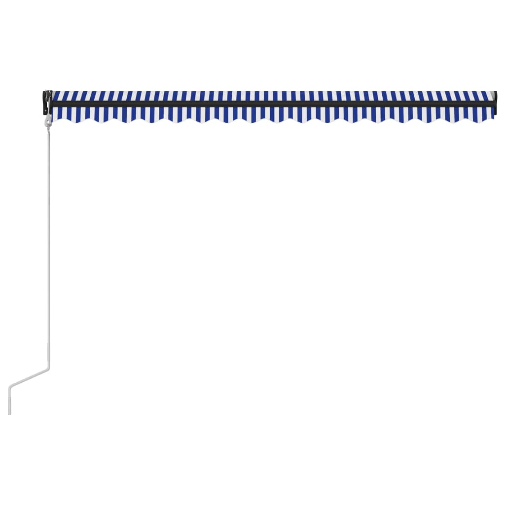 Toldo automático retráctil azul y blanco 450x300 cm vidaXL