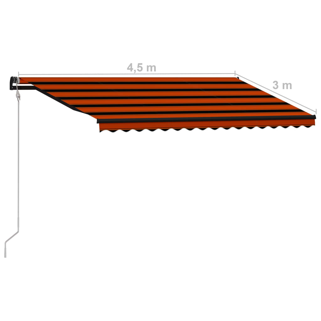 Toldo automático retráctil naranja y marrón 450x300 cm vidaXL