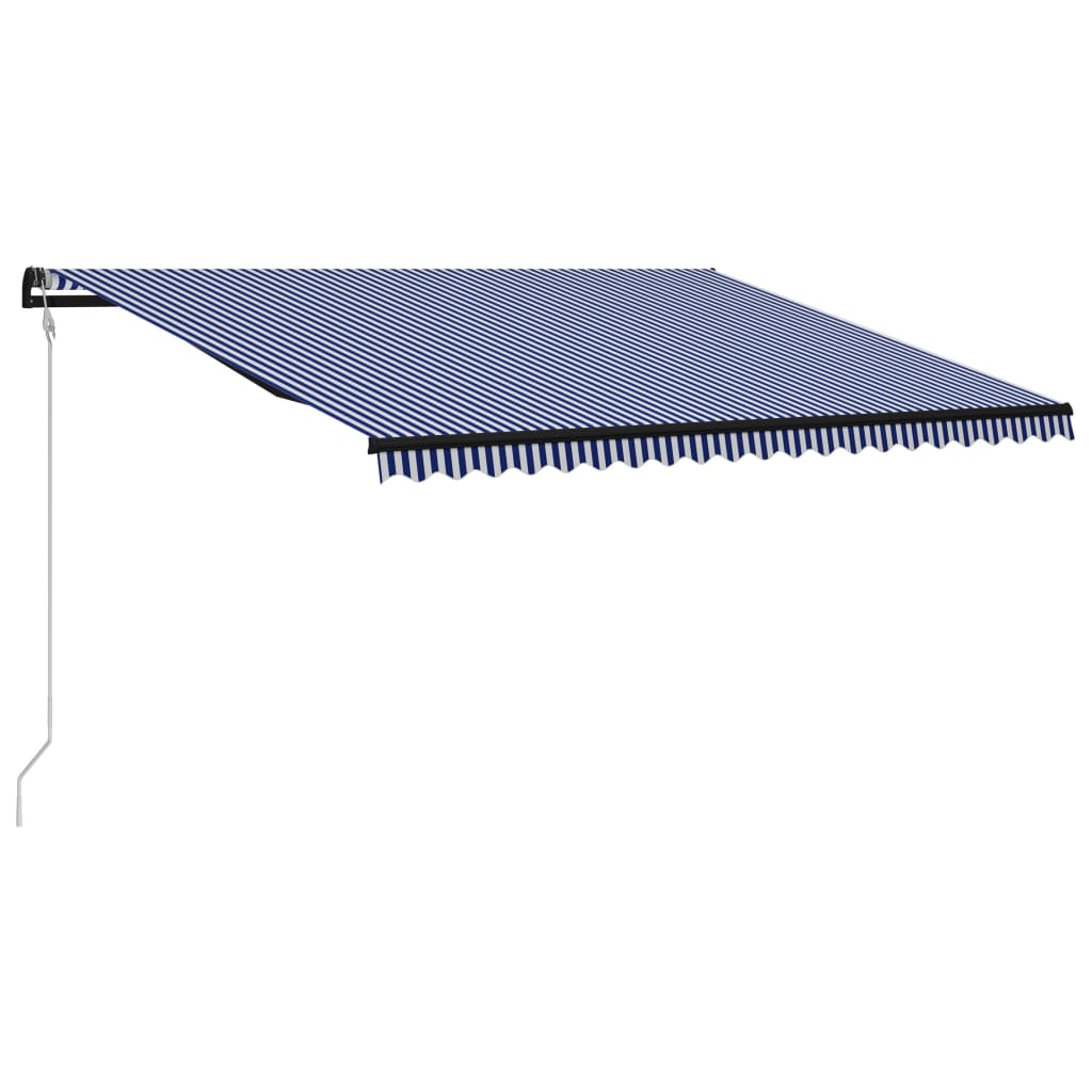 Toldo automático retráctil azul y blanco 500x300 cm vidaXL