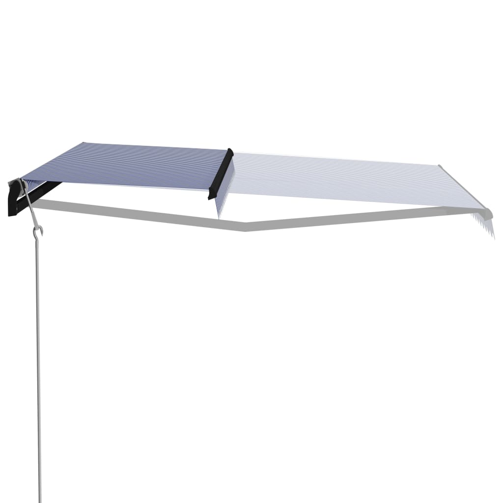 Toldo automático retráctil azul y blanco 500x300 cm vidaXL