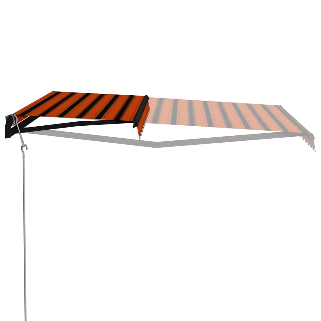 Toldo retráctil automático naranja y marrón 500x300 cm vidaXL