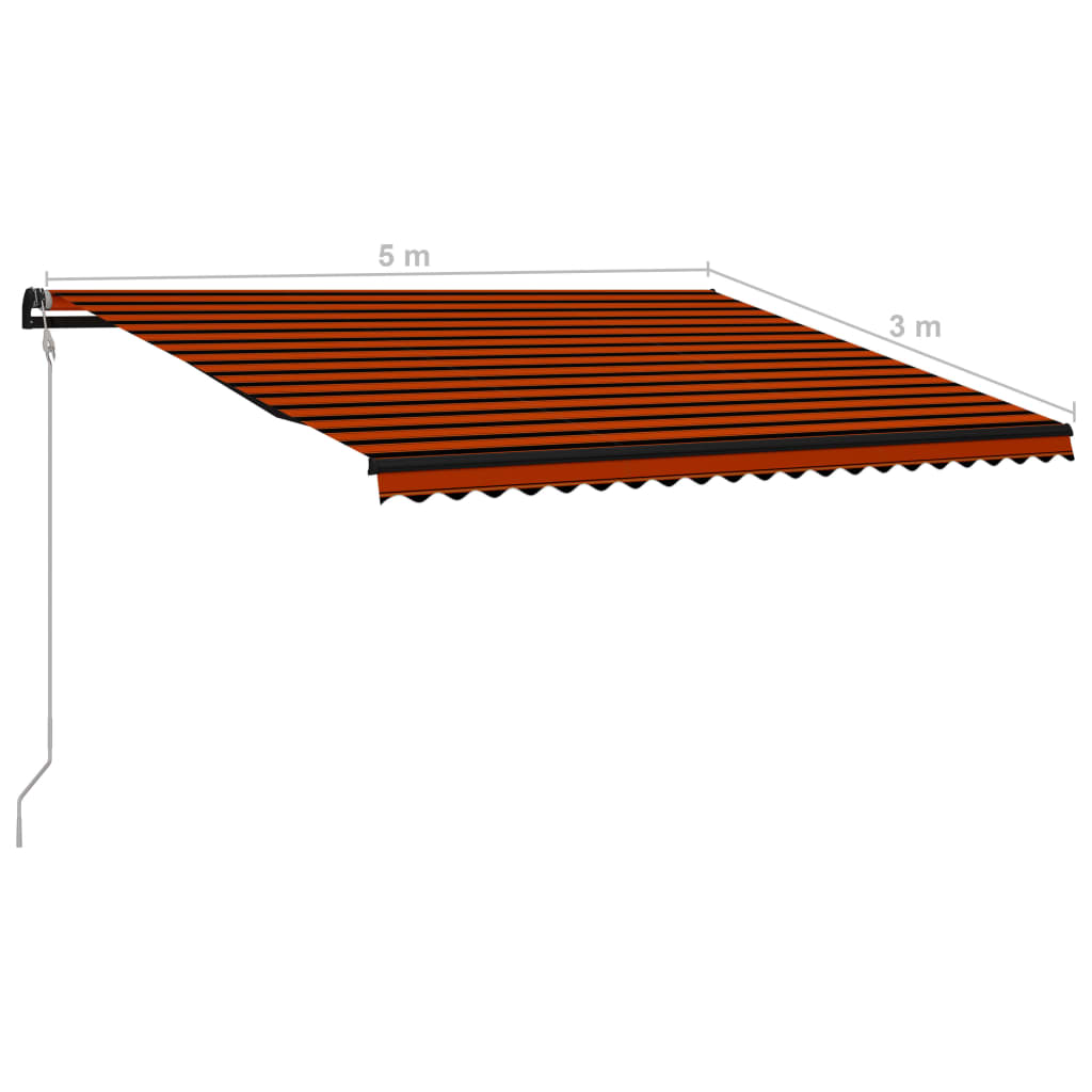 Toldo retráctil automático naranja y marrón 500x300 cm vidaXL