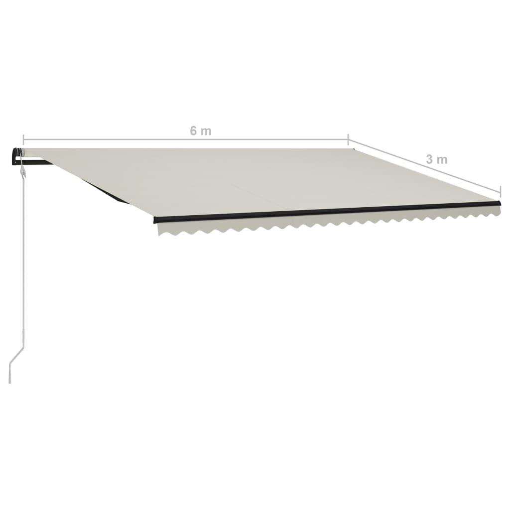 Toldo retráctil automático color crema 600x300 cm vidaXL