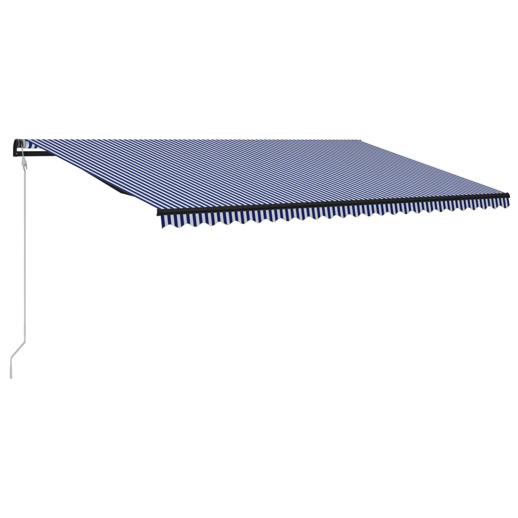 Toldo automático retráctil azul y blanco 600x300 cm vidaXL