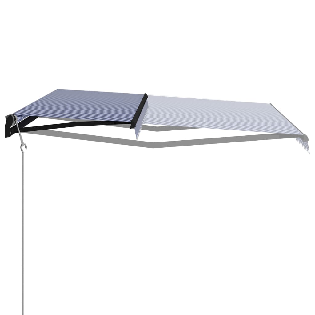 Toldo automático retráctil azul y blanco 600x300 cm vidaXL