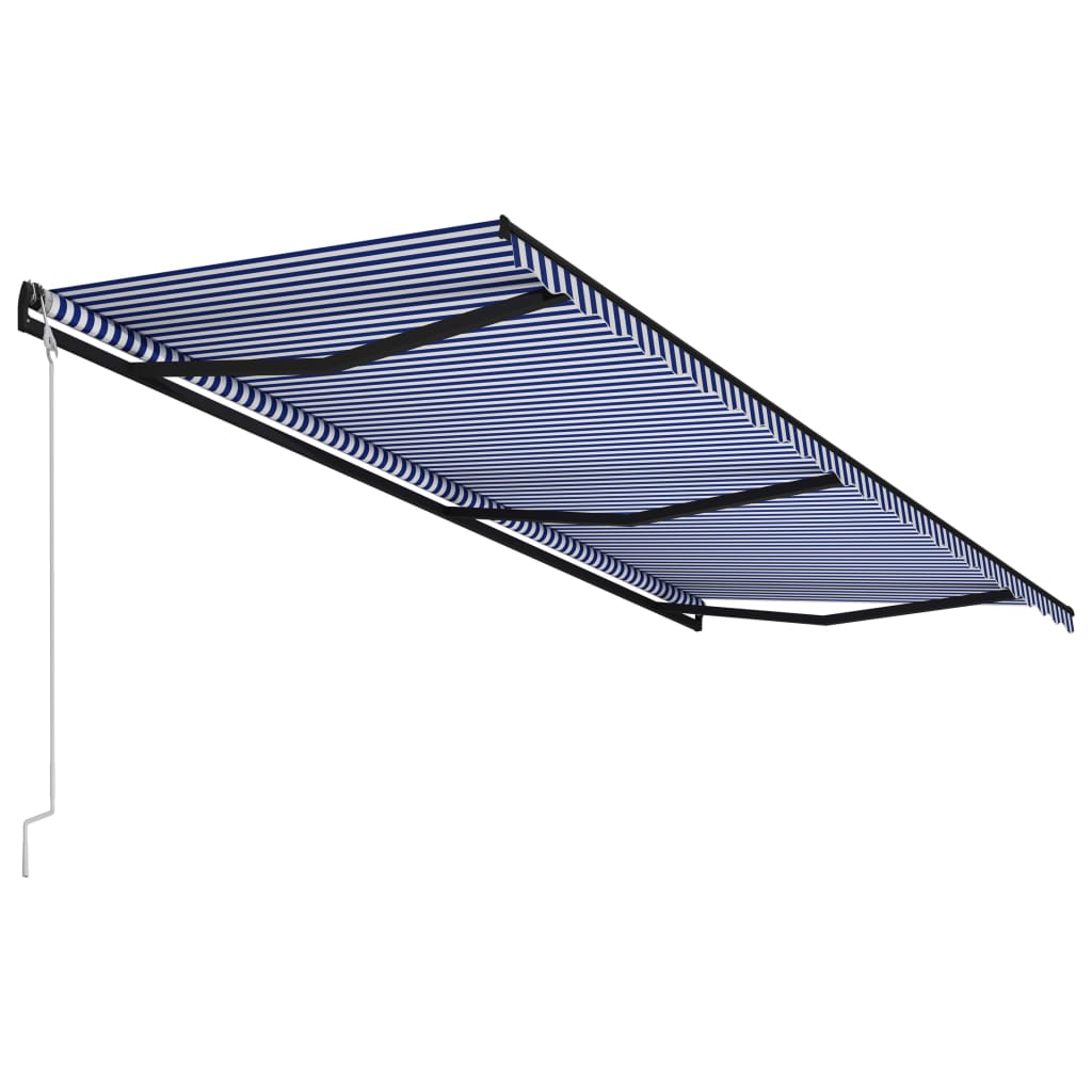 Toldo automático retráctil azul y blanco 600x300 cm vidaXL