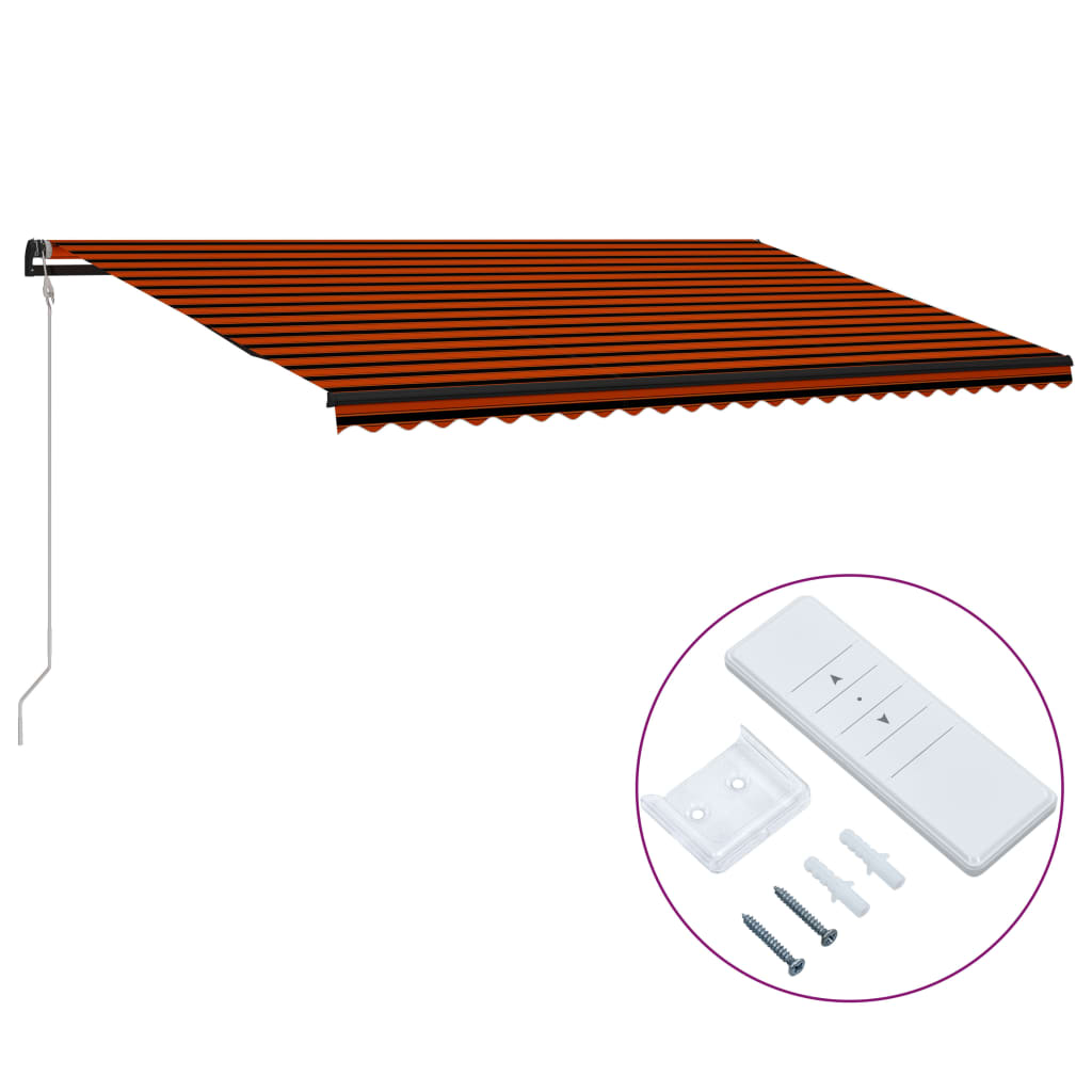 Toldo automático retráctil naranja y marrón 600x300 cm vidaXL