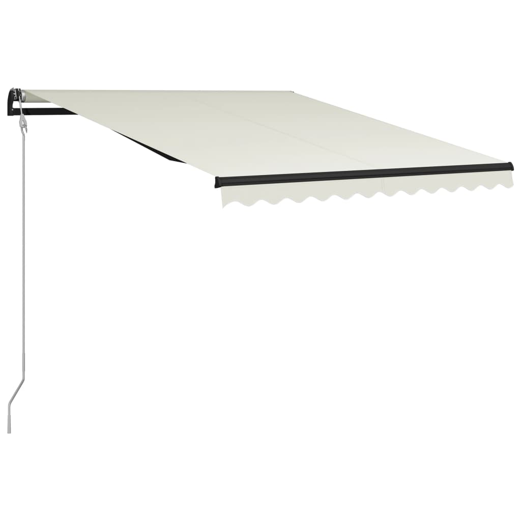 Toldo retráctil sensor de viento y LED color crema 300x250 cm vidaXL