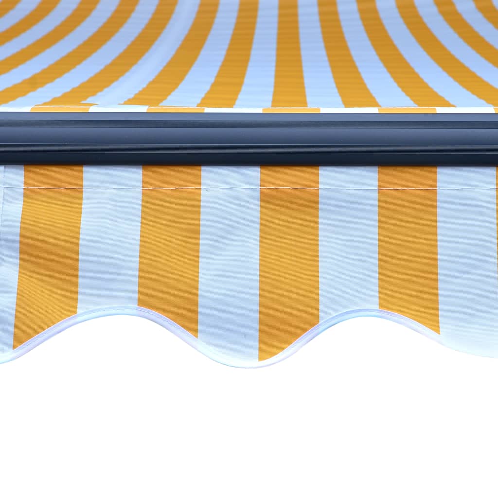 Toldo retráctil sensor de viento LED amarillo blanco 300x250 cm vidaXL