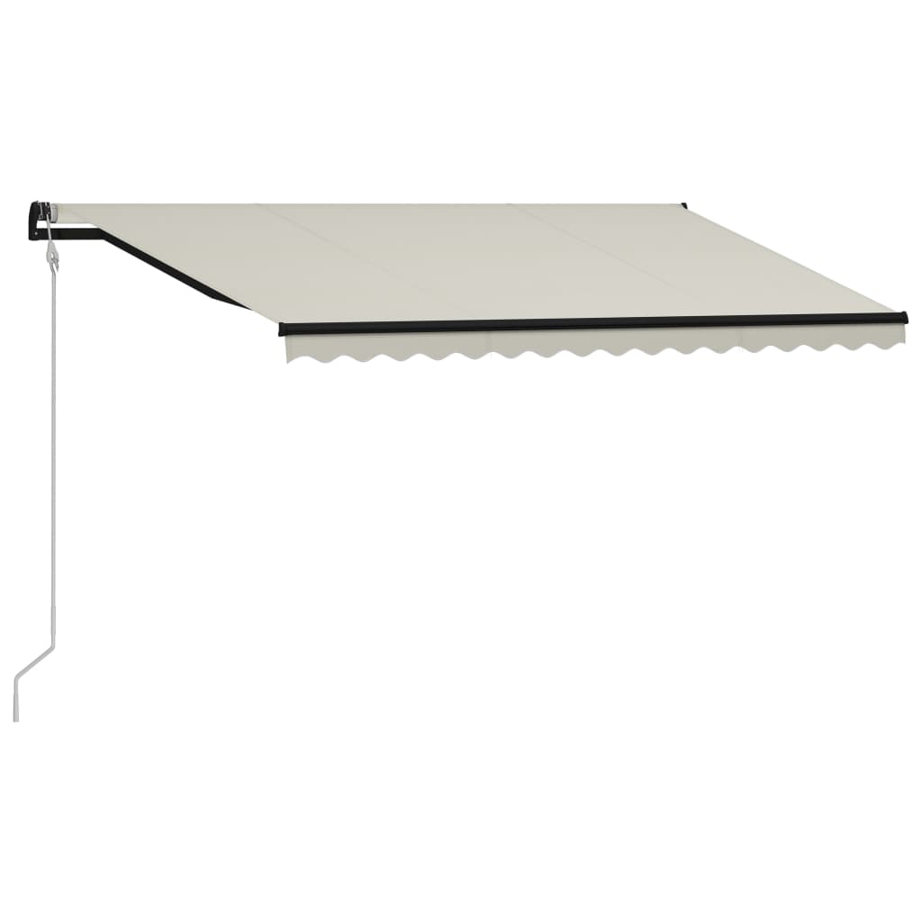 Toldo retráctil sensor de viento y LED color crema 400x300 cm vidaXL