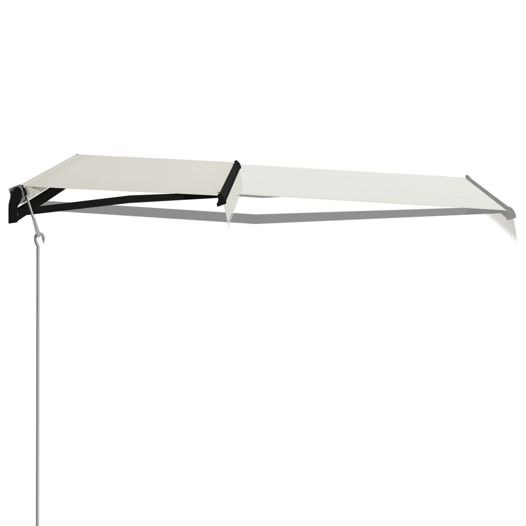 Toldo retráctil sensor de viento y LED color crema 400x300 cm vidaXL