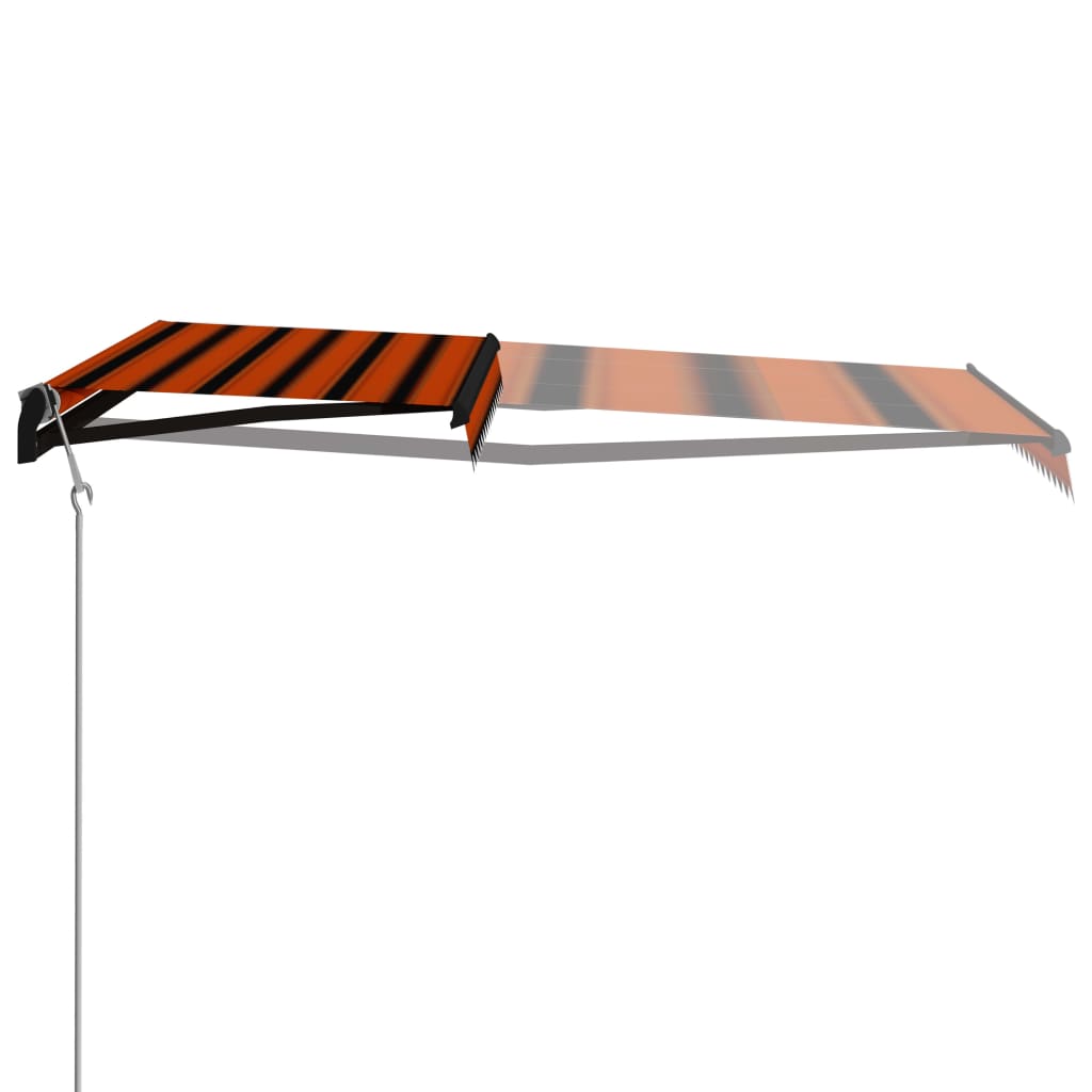 Toldo retráctil sensor de viento LED naranja marrón 400x300 cm vidaXL