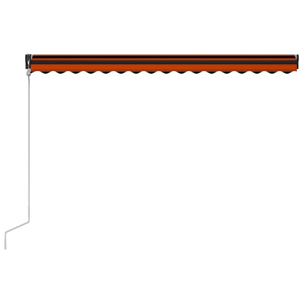 Toldo retráctil sensor de viento LED naranja marrón 400x300 cm vidaXL