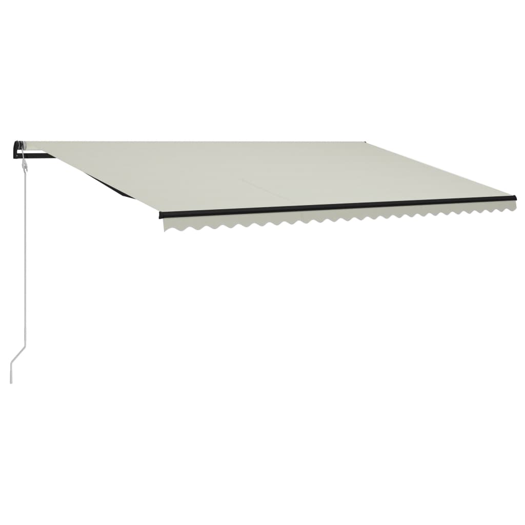 Toldo retráctil sensor de viento y LED color crema 600x300 cm vidaXL