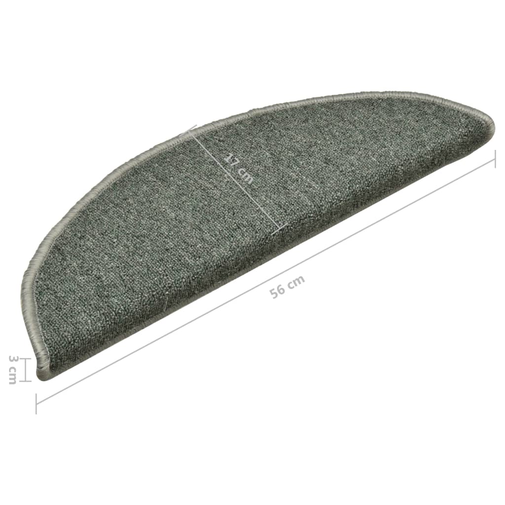 Staircase roller carpets 15 UDS Dark Green 56x17x3cm