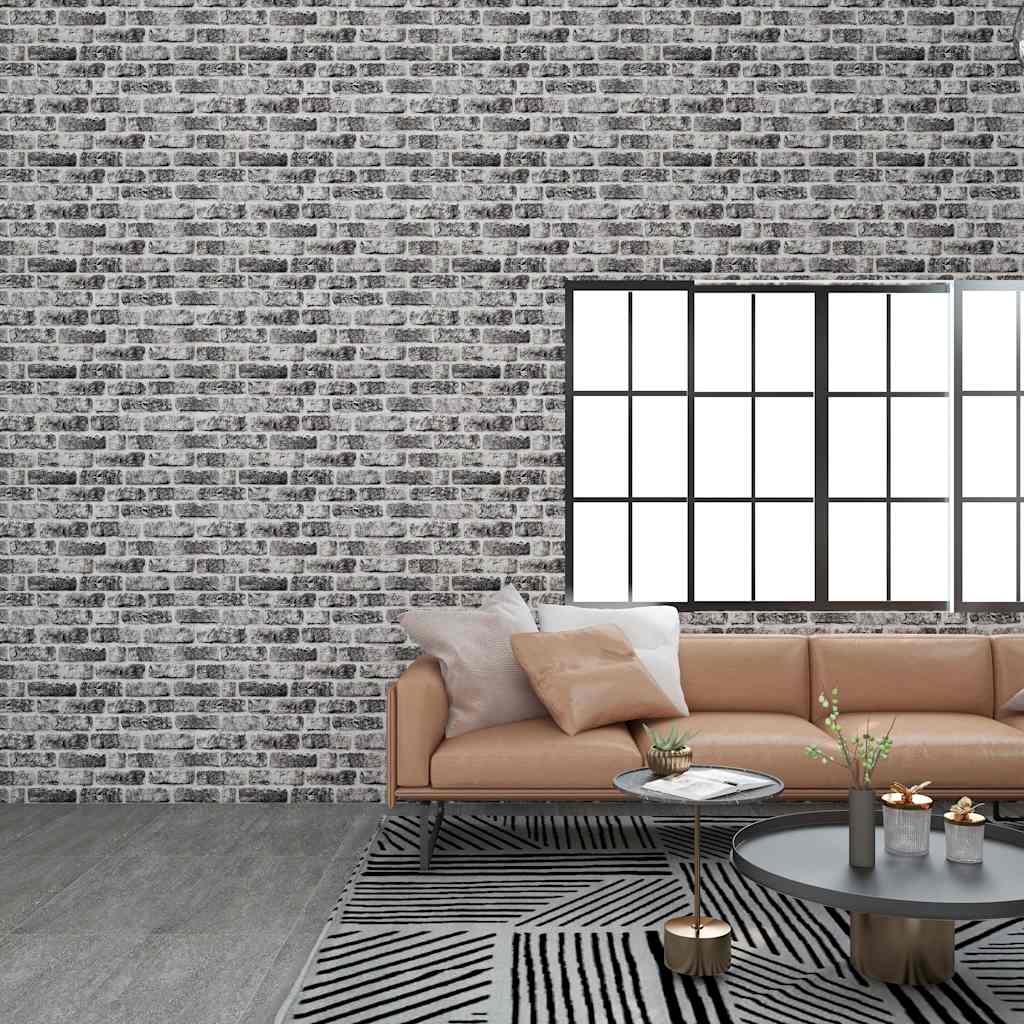 Vetonek Paneles de pared 3D diseño de ladrillo 10 uds EPS gris oscuro