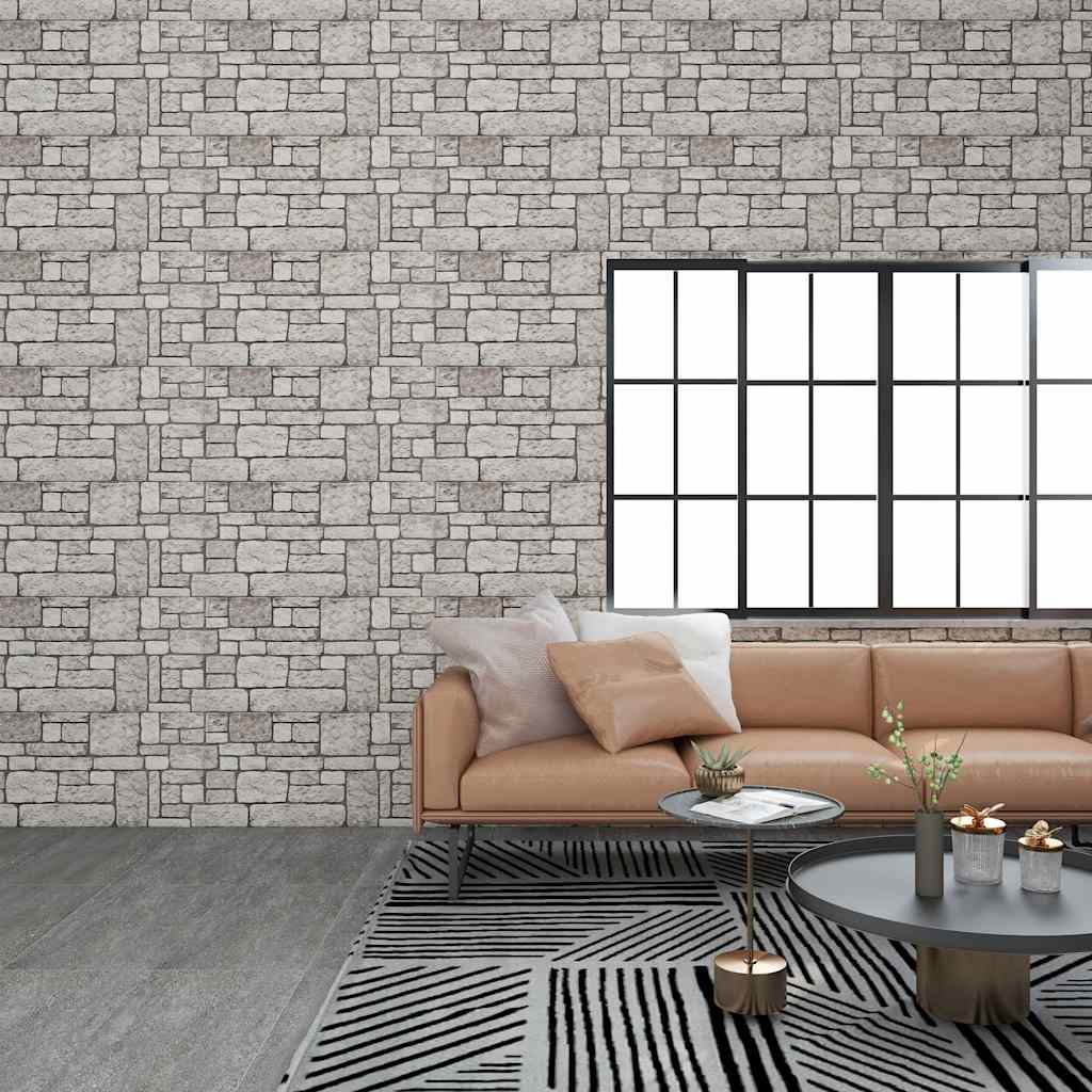 Vetonek Paneles de pared 3D diseño de ladrillo 10 uds EPS gris