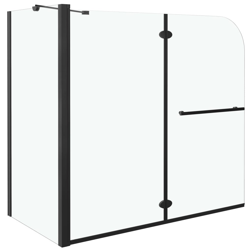 Mampara de ducha plegable ESG negra 120x68x130 cm vidaXL