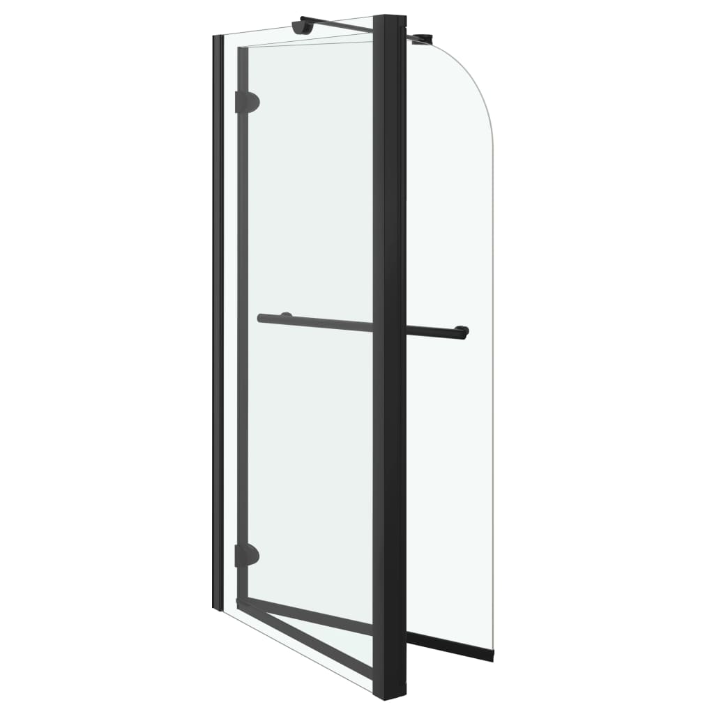 Mampara de ducha plegable ESG negra 120x68x130 cm vidaXL