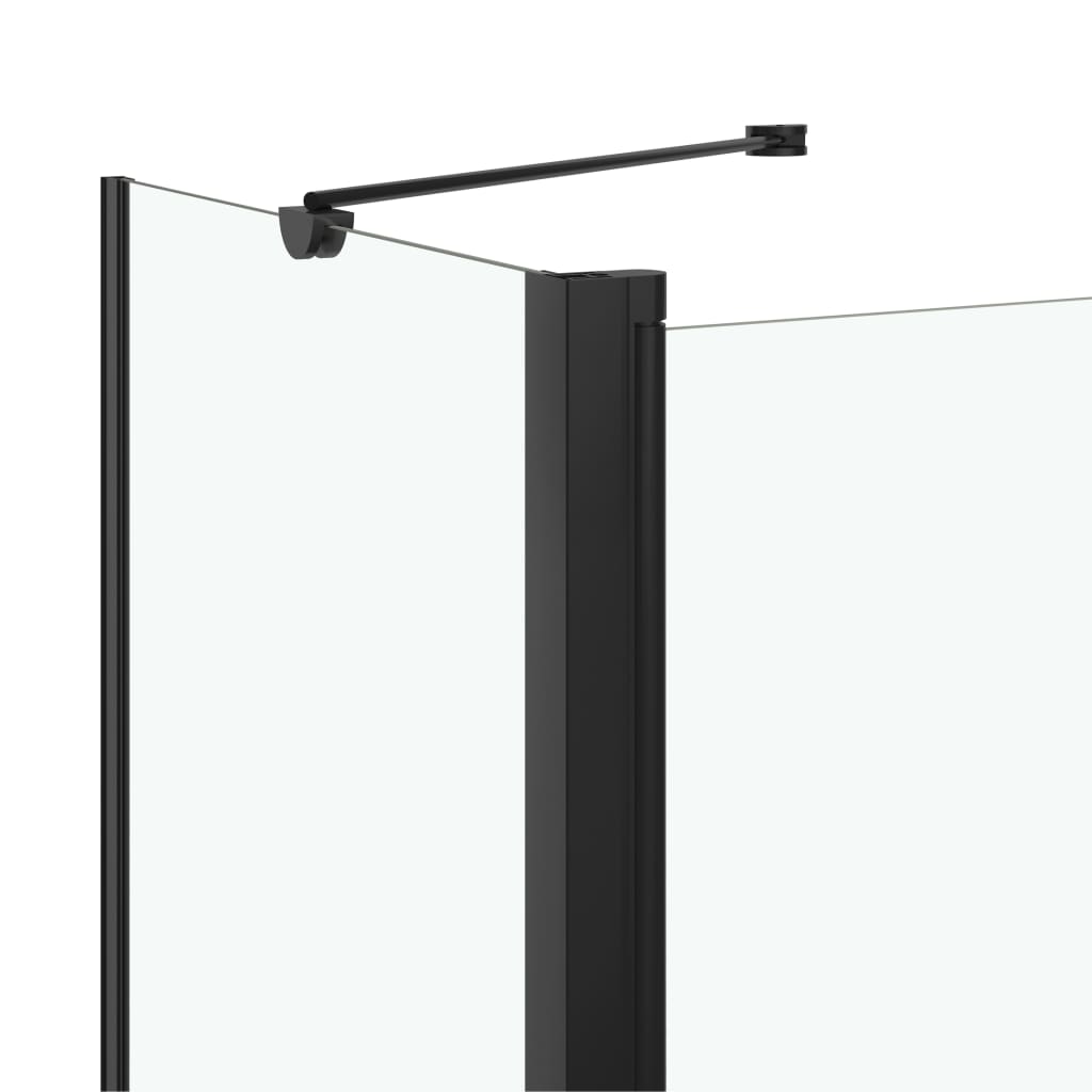 Mampara de ducha plegable ESG negra 120x68x130 cm vidaXL