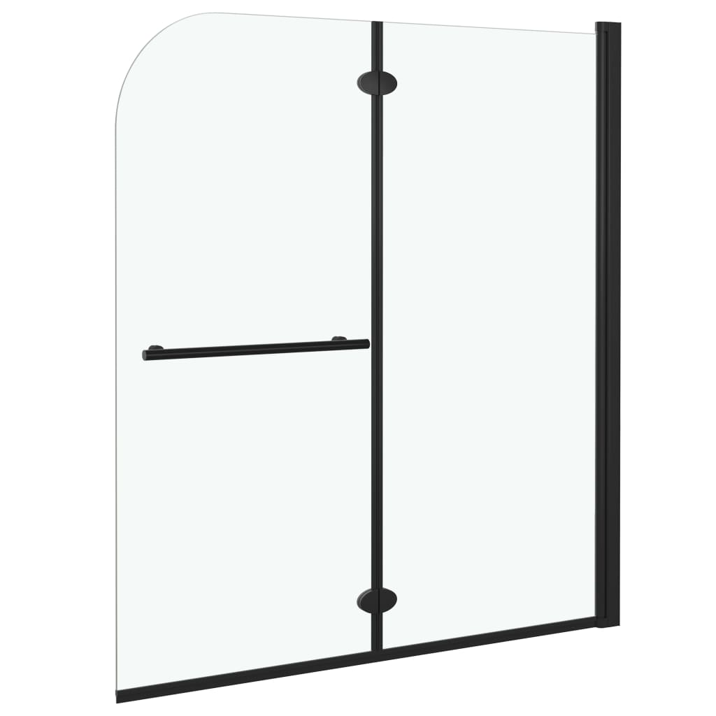 Folding shower screen 2 Panels ESG Black 120x140 cm