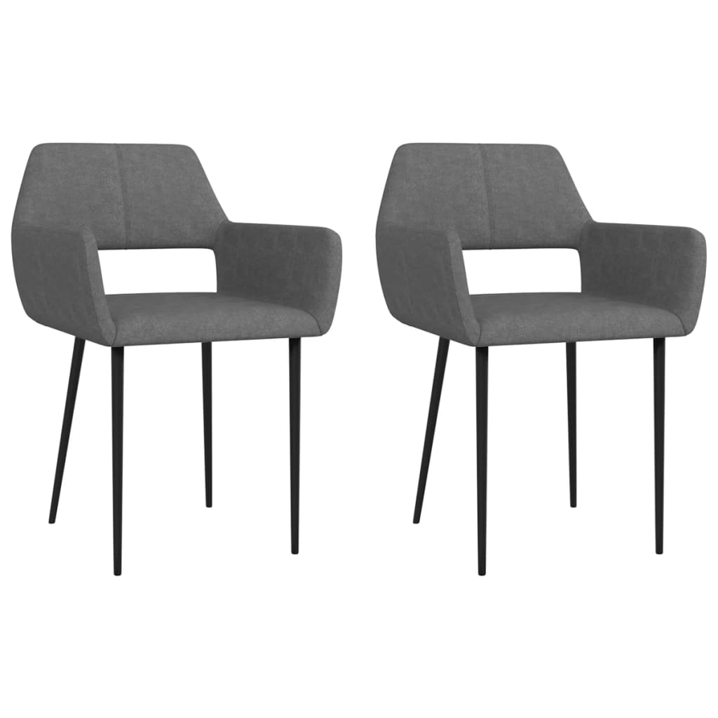 Vetonek Sillas de comedor 2 unidades tela gris oscuro