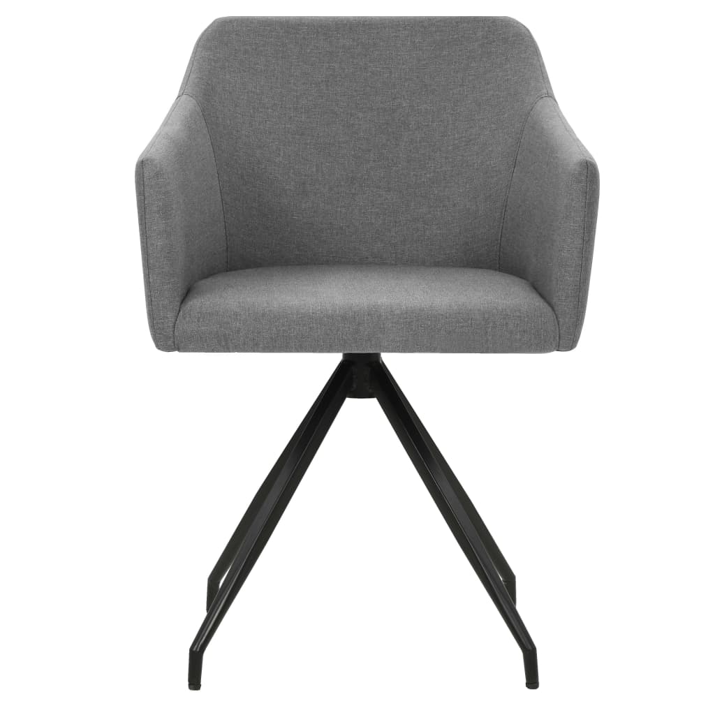 Rotating dining chairs 2 units clear gray fabric